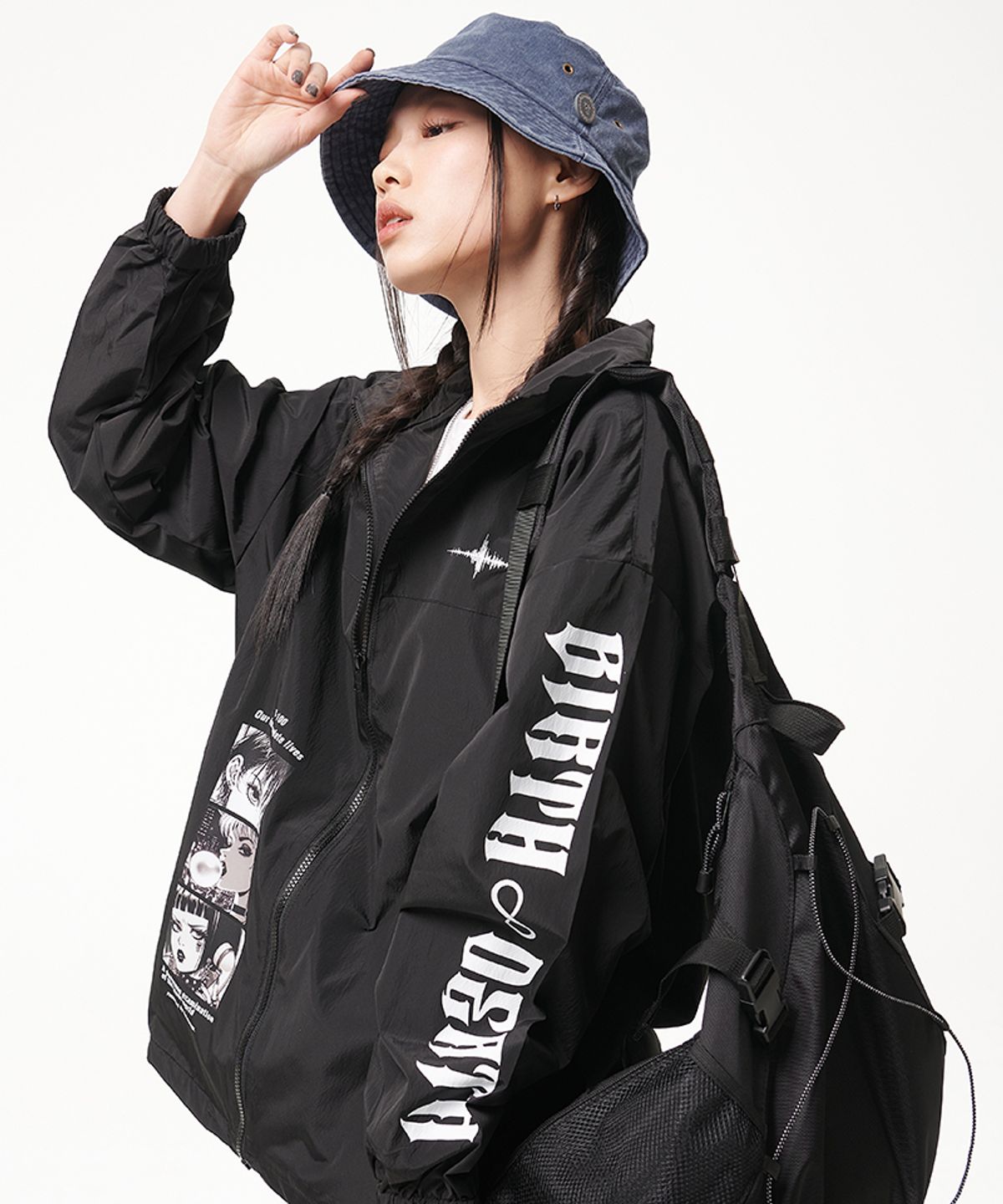 아티스트웨어(ARTISTWEAR) [ATW] 원버튼 피그먼트 버킷햇 - 그런지네이비
