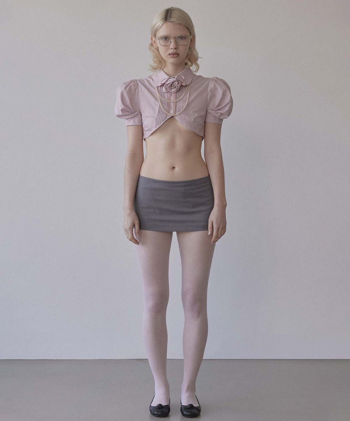 스컬프터(SCULPTOR) Good Girl Micro Skirt Gray