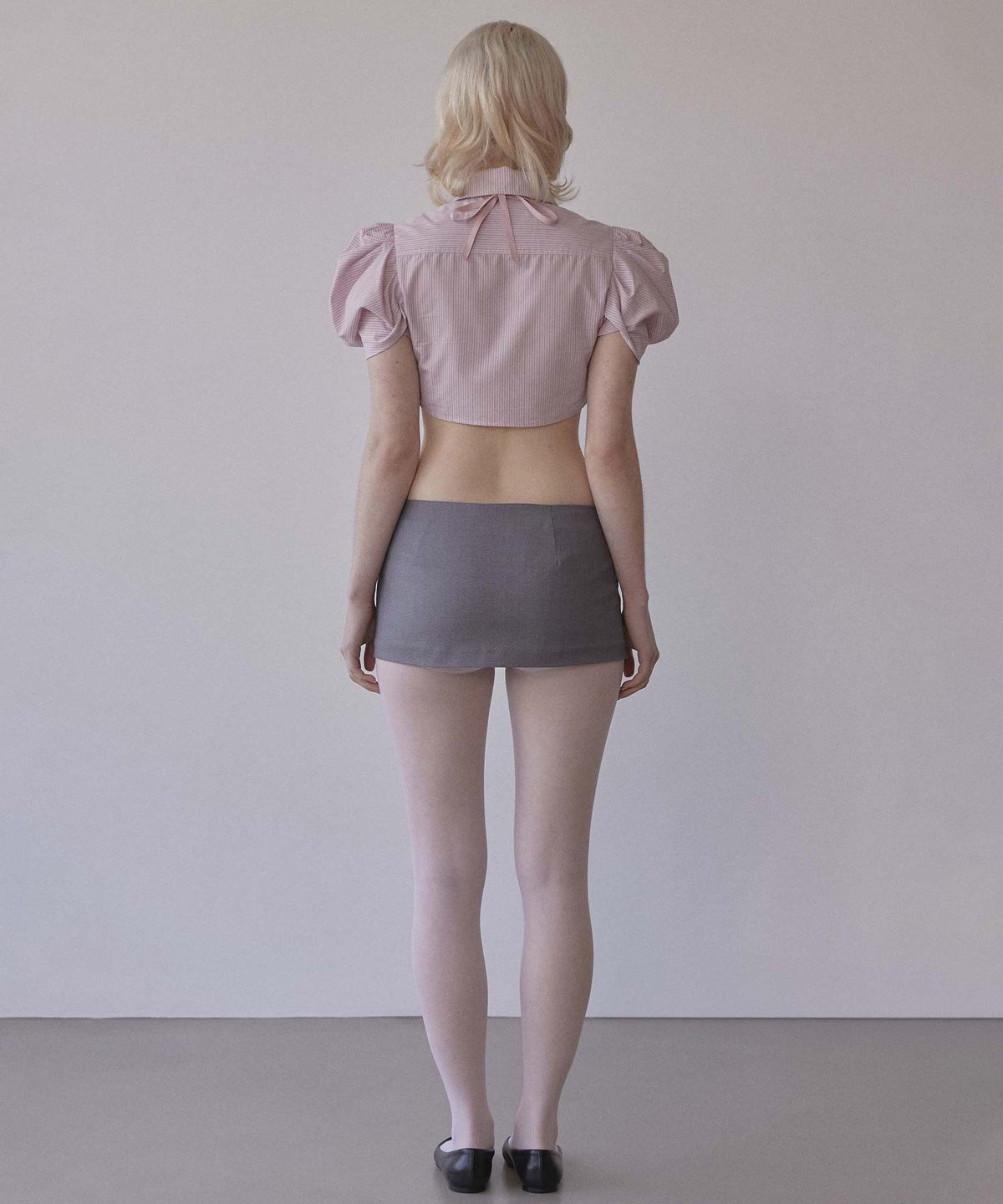 스컬프터(SCULPTOR) Good Girl Micro Skirt Gray
