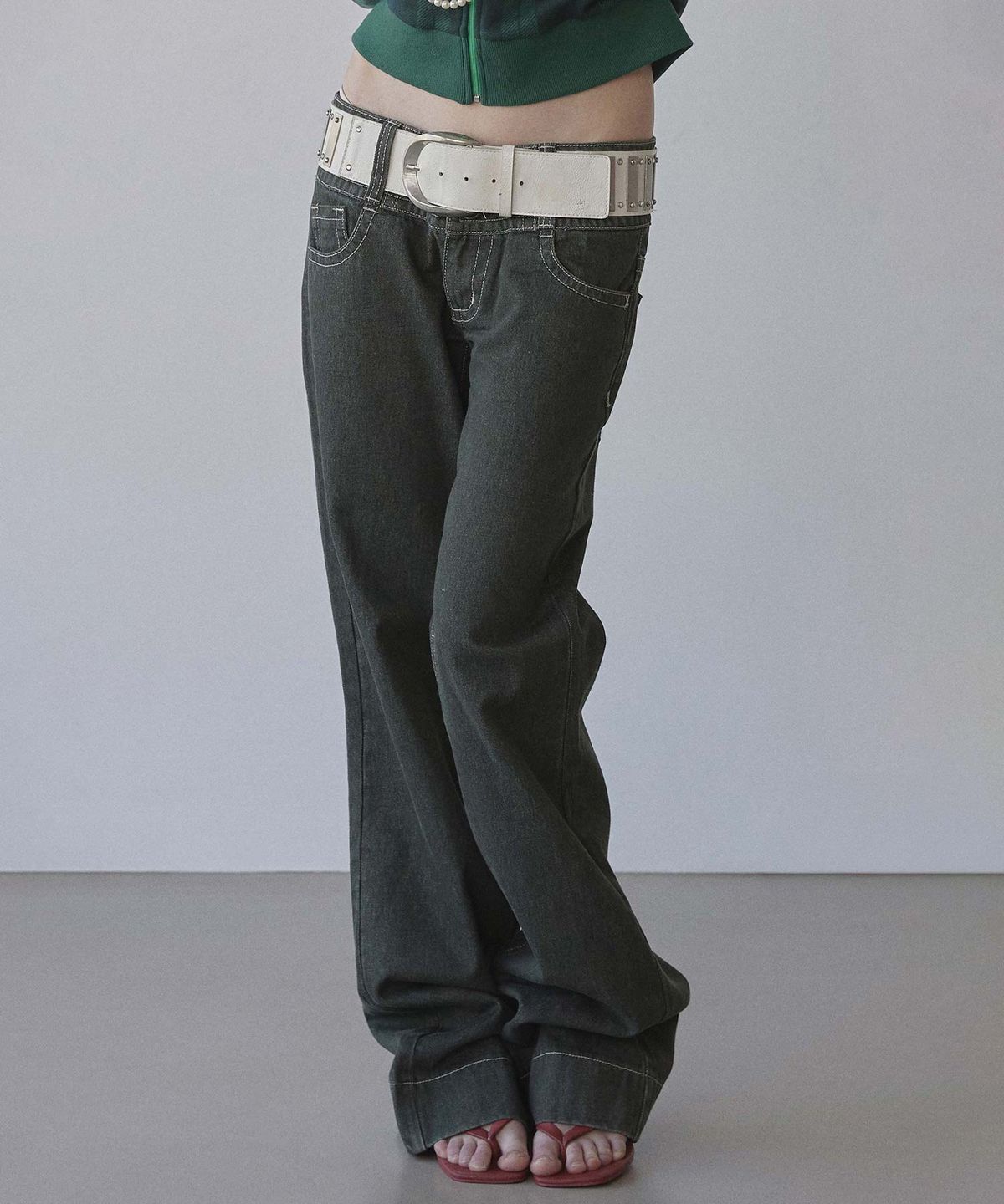 스컬프터(SCULPTOR) Union Jack Engineered Denim Indigo Gray