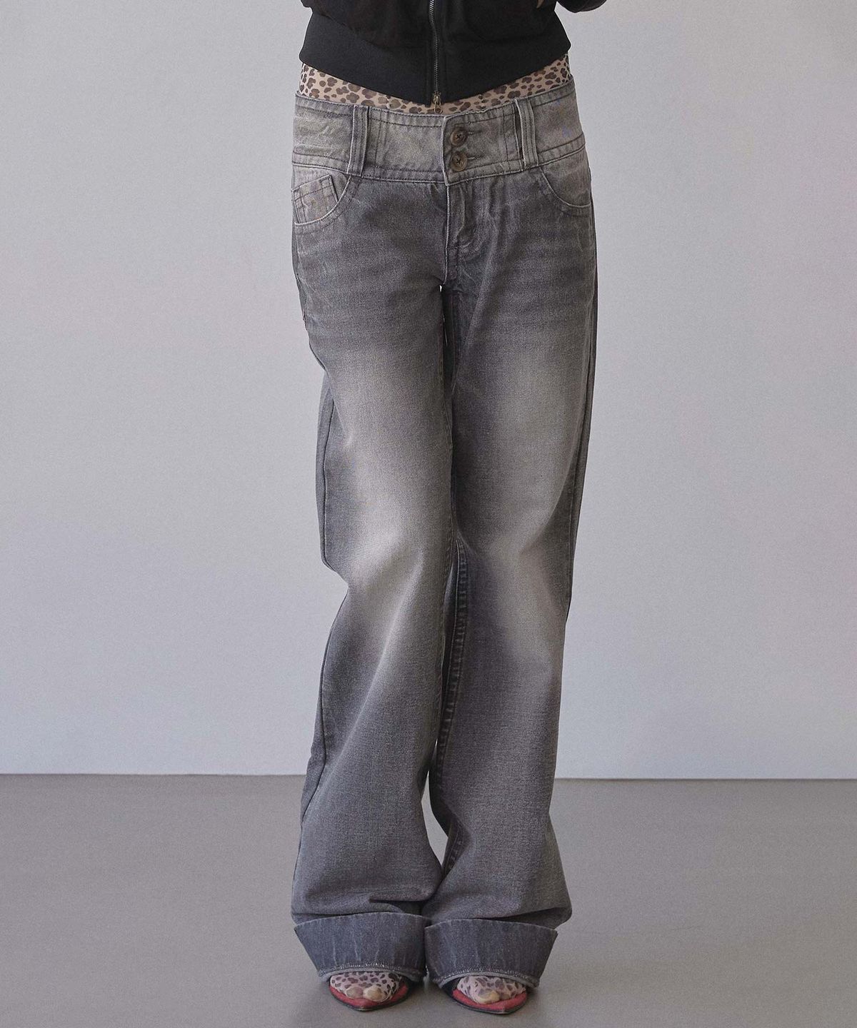 스컬프터(SCULPTOR) Union Jack Engineered Denim Washed Gray