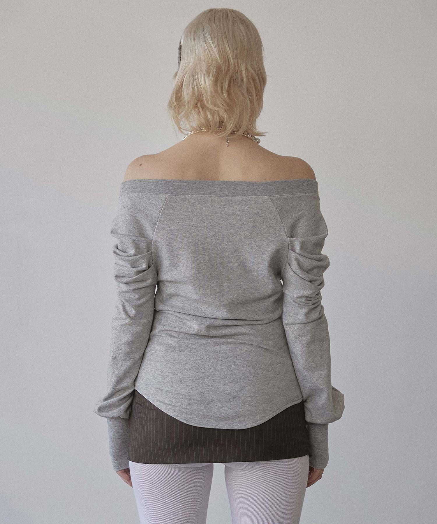 【SCULPTOR】Princess Off-Shoulder Tee Melange Gray MUSINSA | SCULPTOR Princess Off-Shoulder Tee Melange Gray
