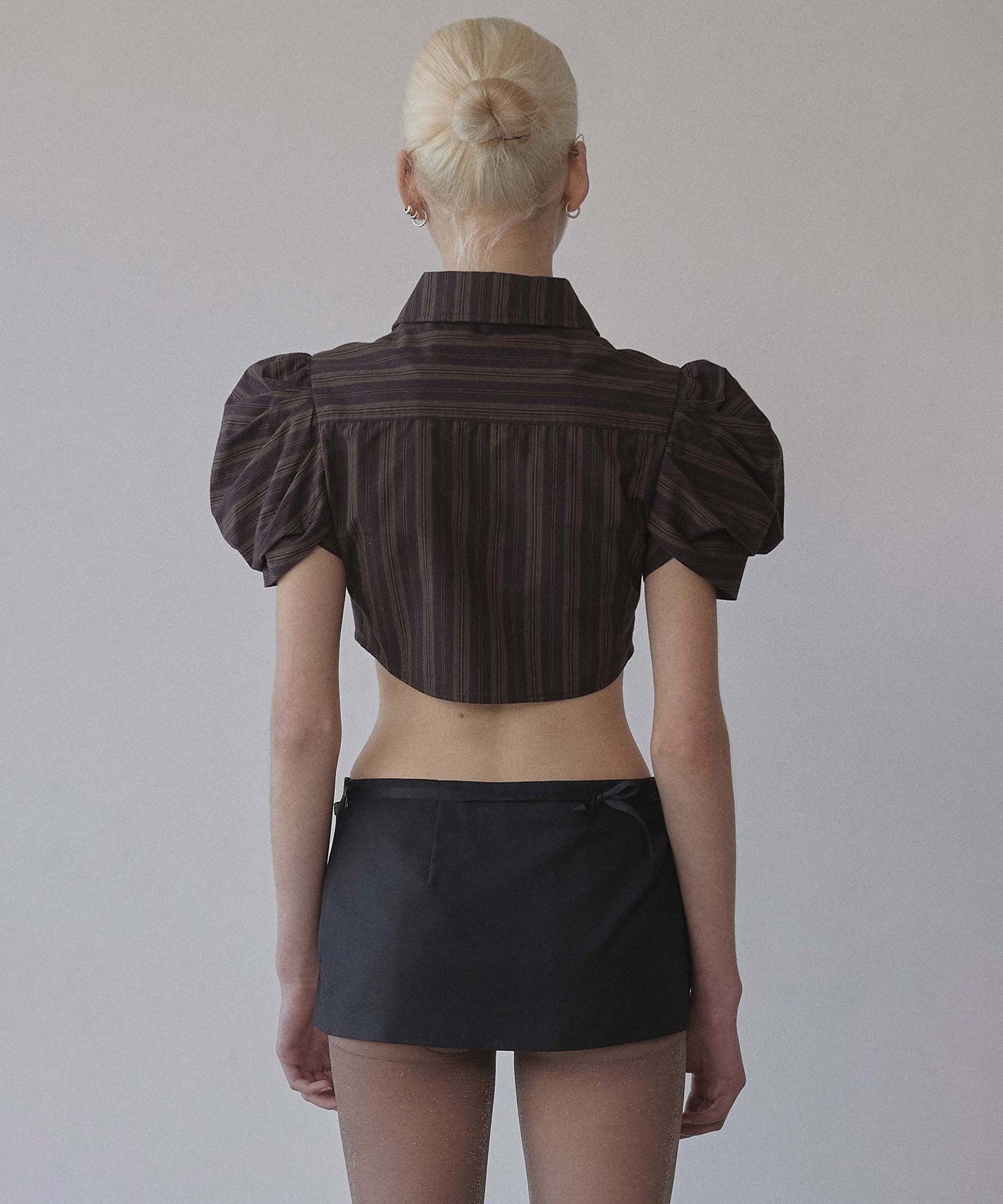 MUSINSA公式 | SCULPTOR Rosetta Baby Shirt Brown Pinstripe