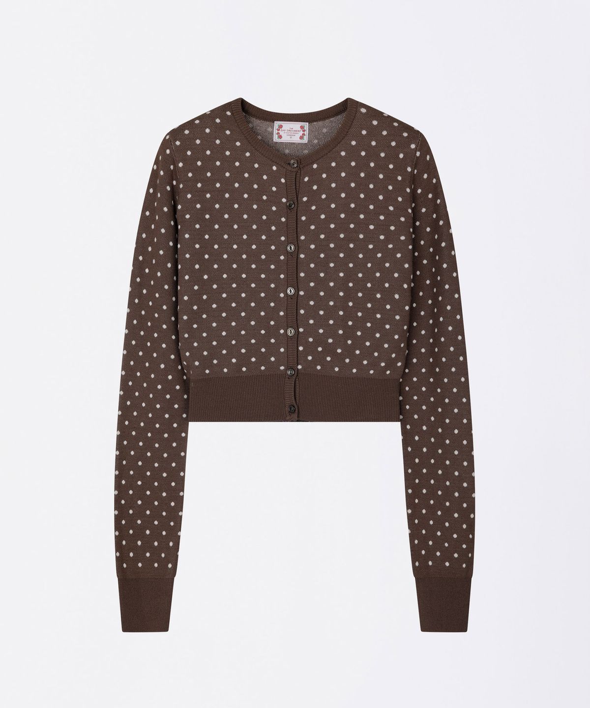 스컬프터(SCULPTOR) Polka Dot Cardigan Brown/Baby Pink