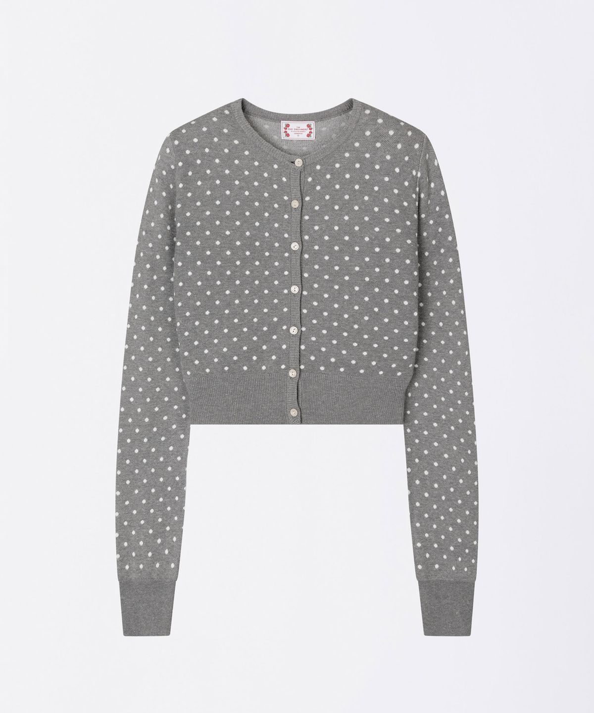스컬프터(SCULPTOR) Polka Dot Cardigan Melange Gray/White