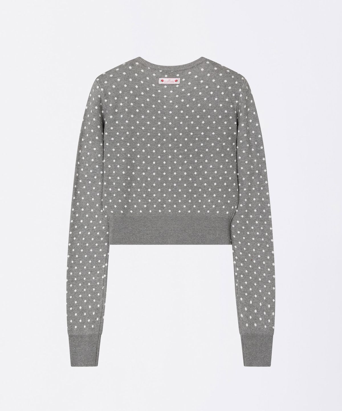 스컬프터(SCULPTOR) Polka Dot Cardigan Melange Gray/White