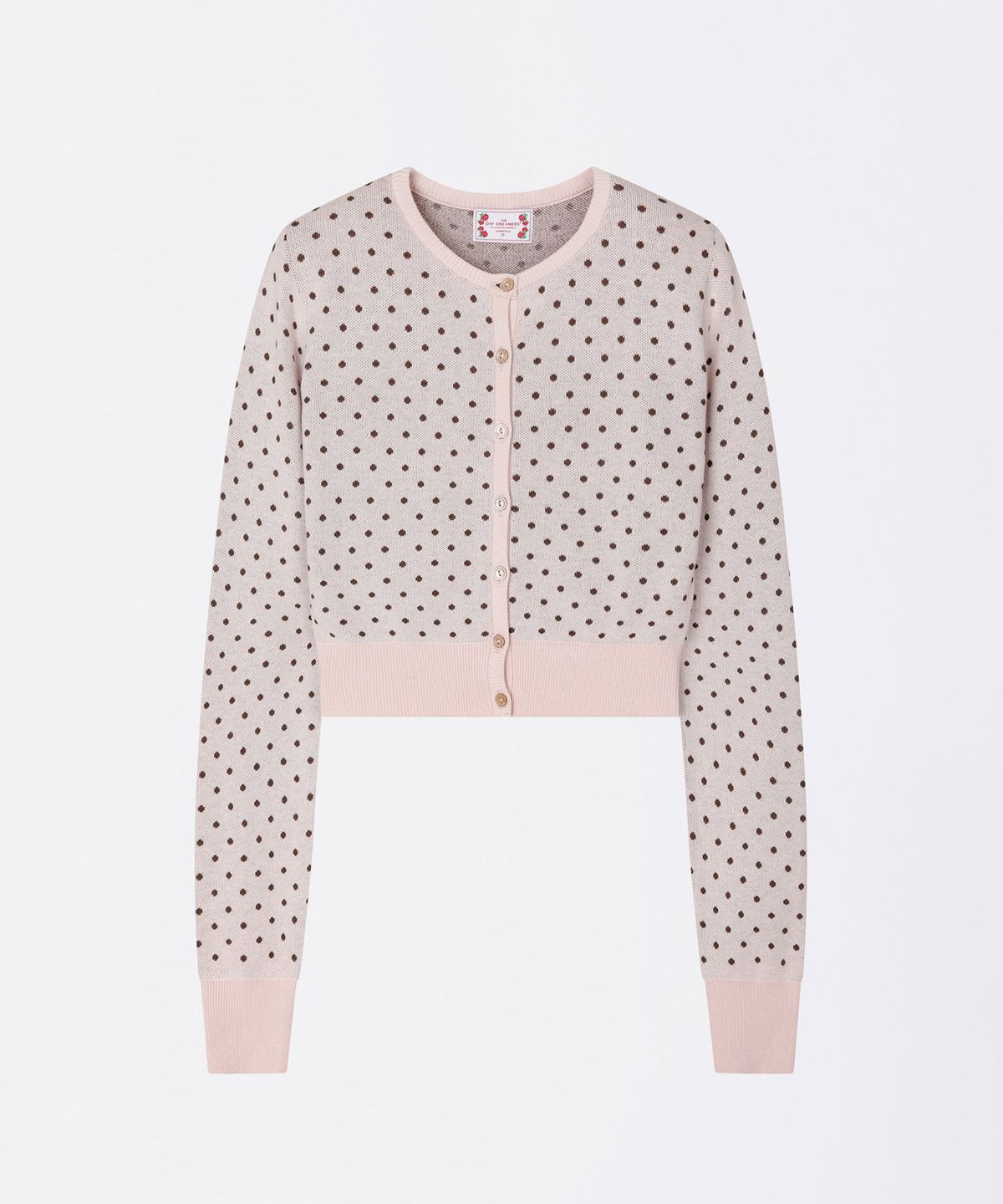 스컬프터(SCULPTOR) Polka Dot Cardigan Baby Pink/Brown