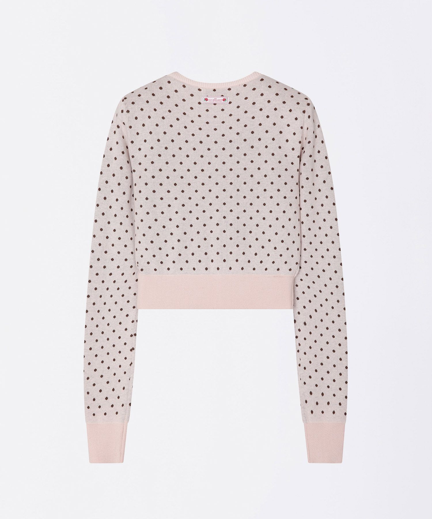 ★SCULPTOR★ Polka Dot Cardigan Baby PinkBrown SC25S213PK Polka Dot Cardigan Brown/Baby Pink – Sculptor