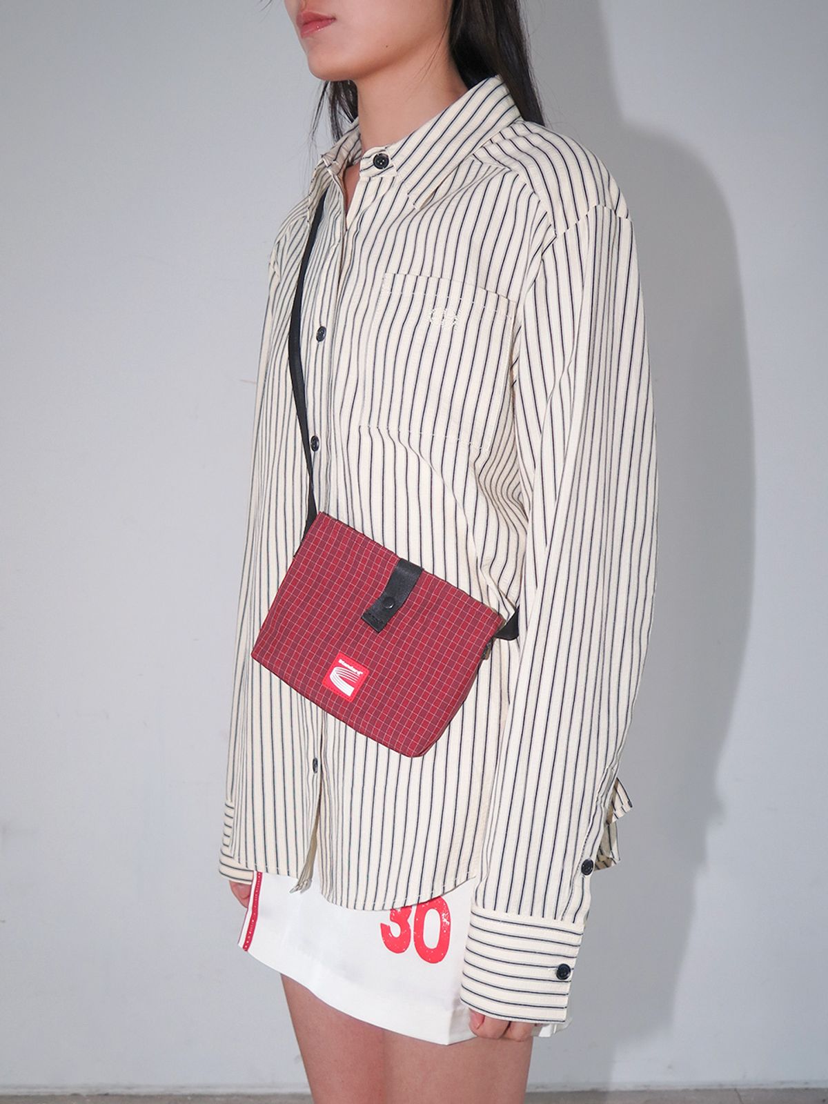 기준 맨(KIJUN MEN) Check Sacoche Bag UNISEX Red