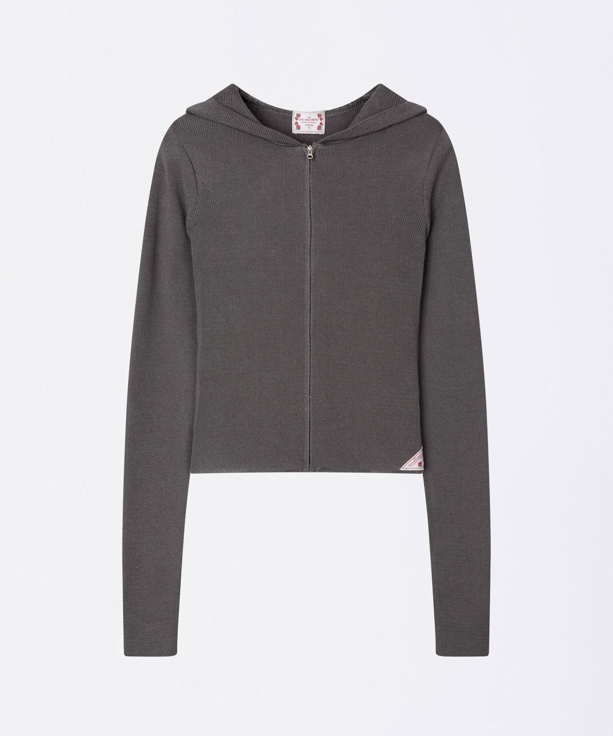 스컬프터(SCULPTOR) Silhouette Knit Zip-Up Hoodie Charcoal