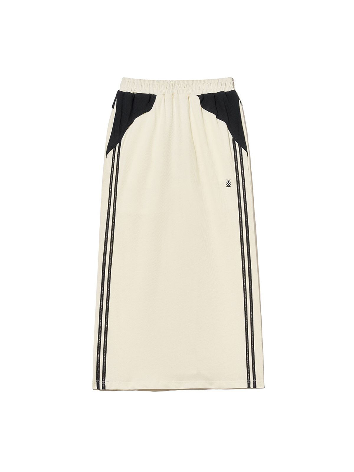 기준(KIJUN) Football Jersey Long Skirt Ivory Black
