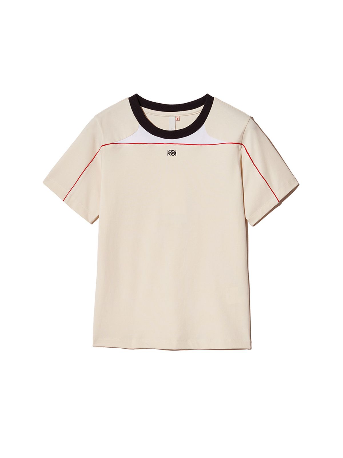 기준(KIJUN) Cycle Half Sleeve Top Light Beige