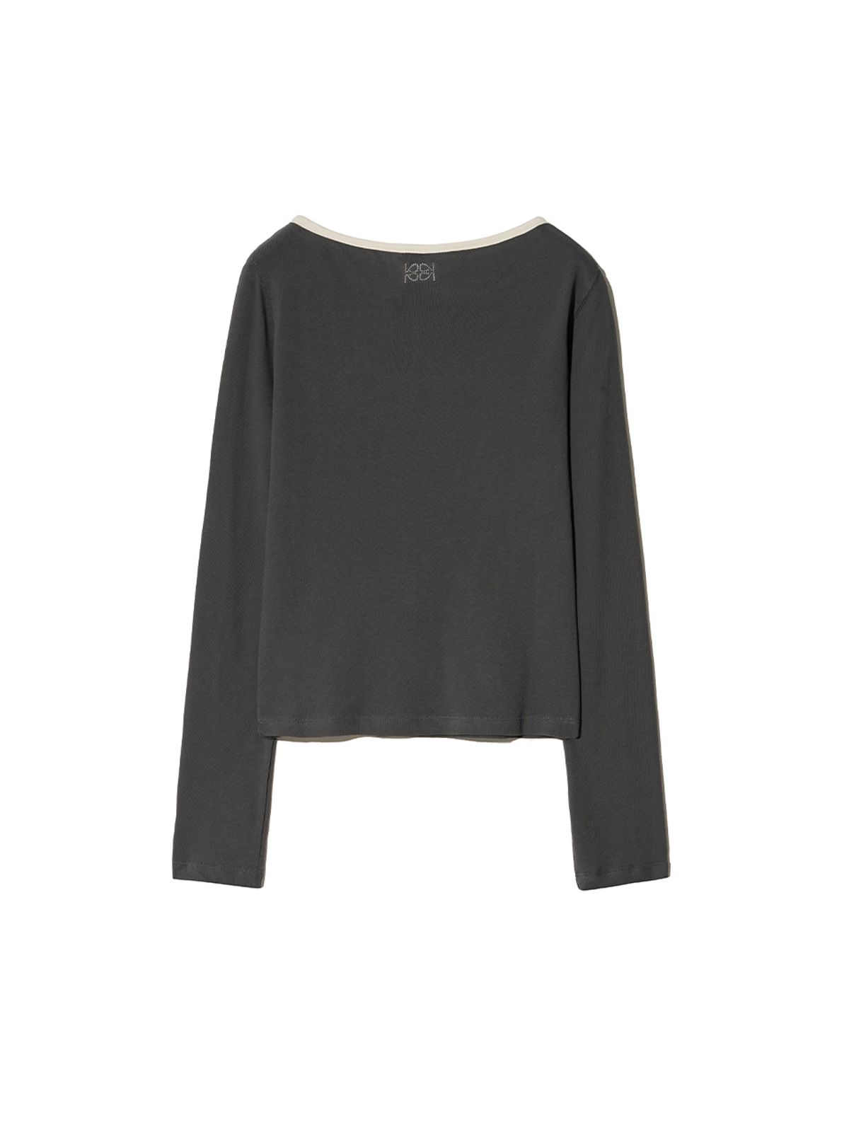 기준(KIJUN) Cut Out Jersey Top Charcoal