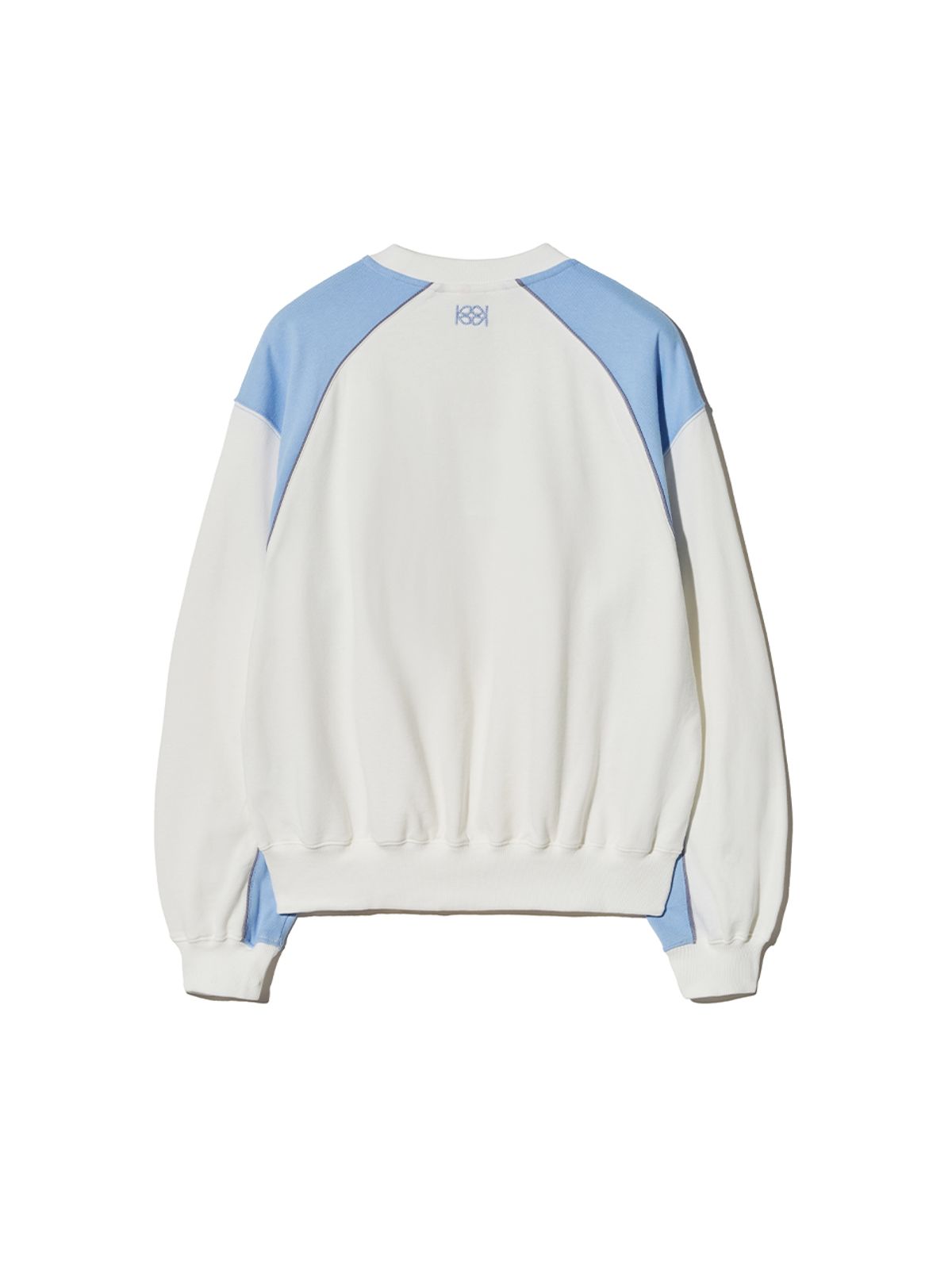 기준(KIJUN) MYSTERY Paneled Pullover Off-White Sky Blue
