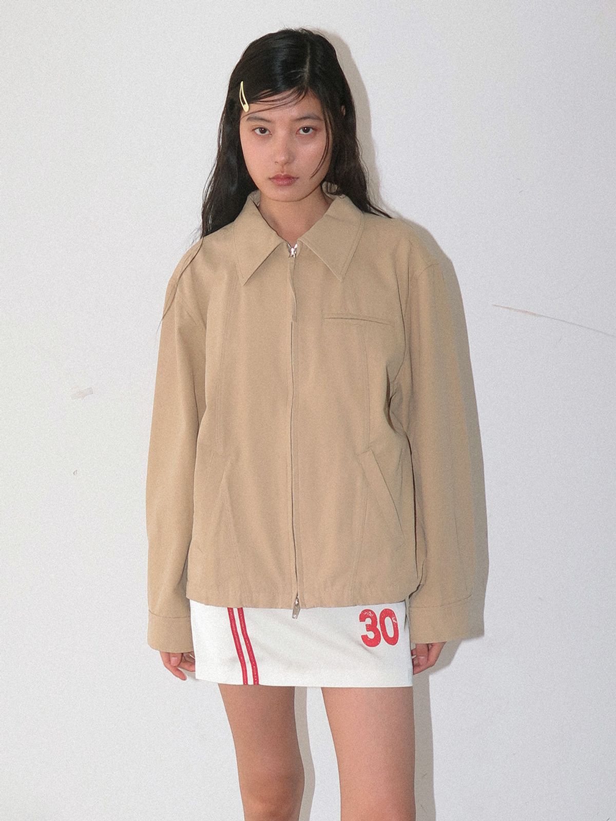 기준(KIJUN) Orbit Patch Jacket Beige