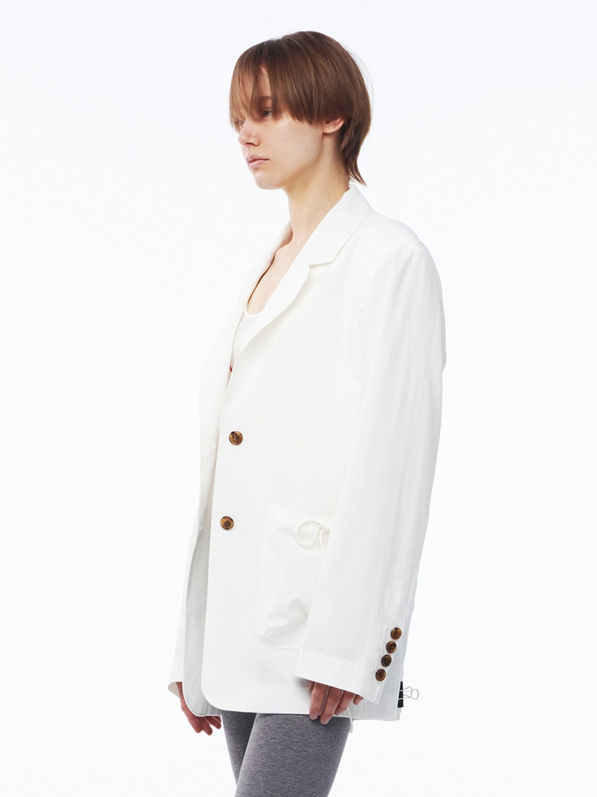 기준(KIJUN) Shirring Pocket Blazer Off-White