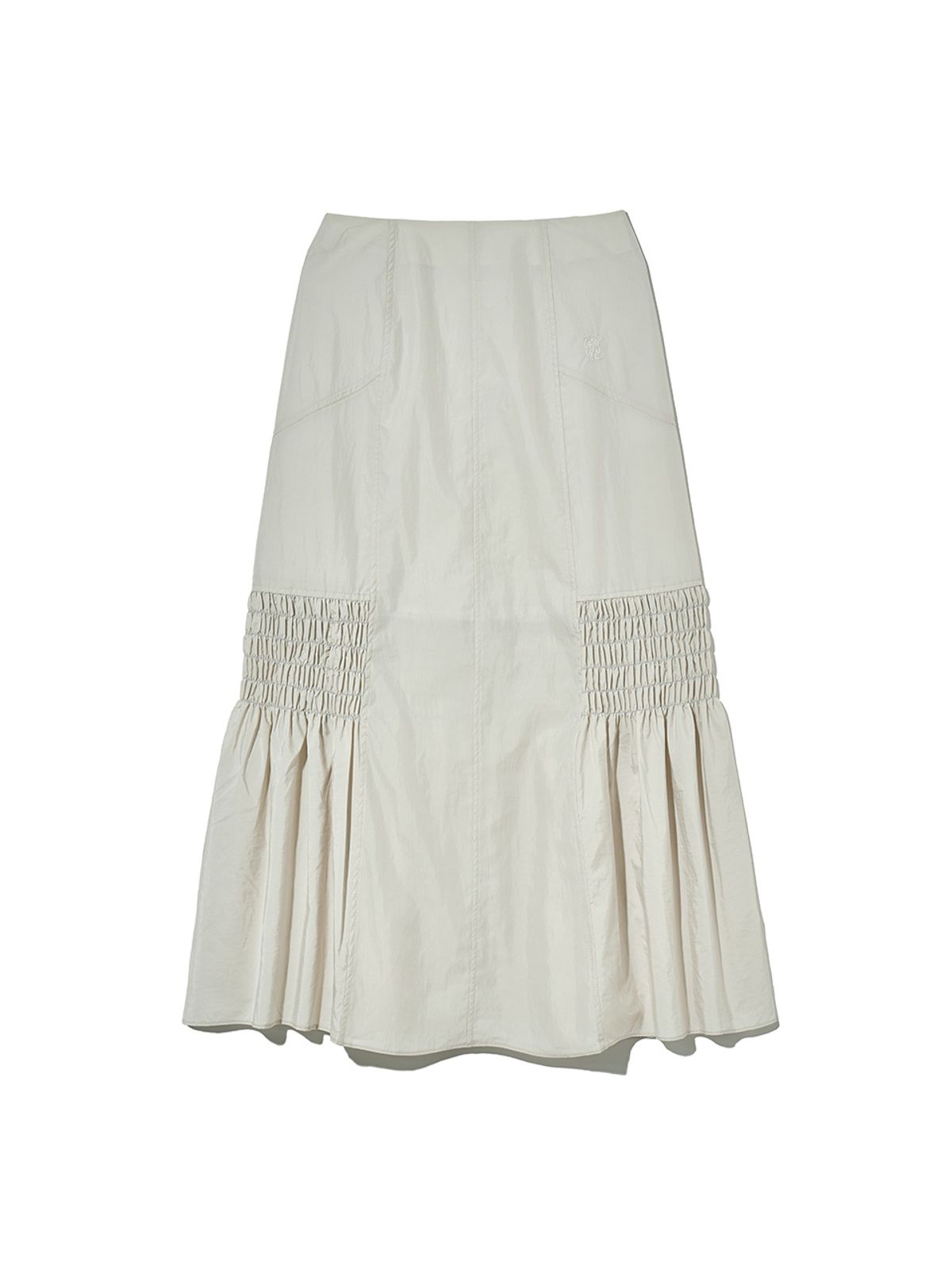 기준(KIJUN) Smocked Mermaid Skirt Light Grey