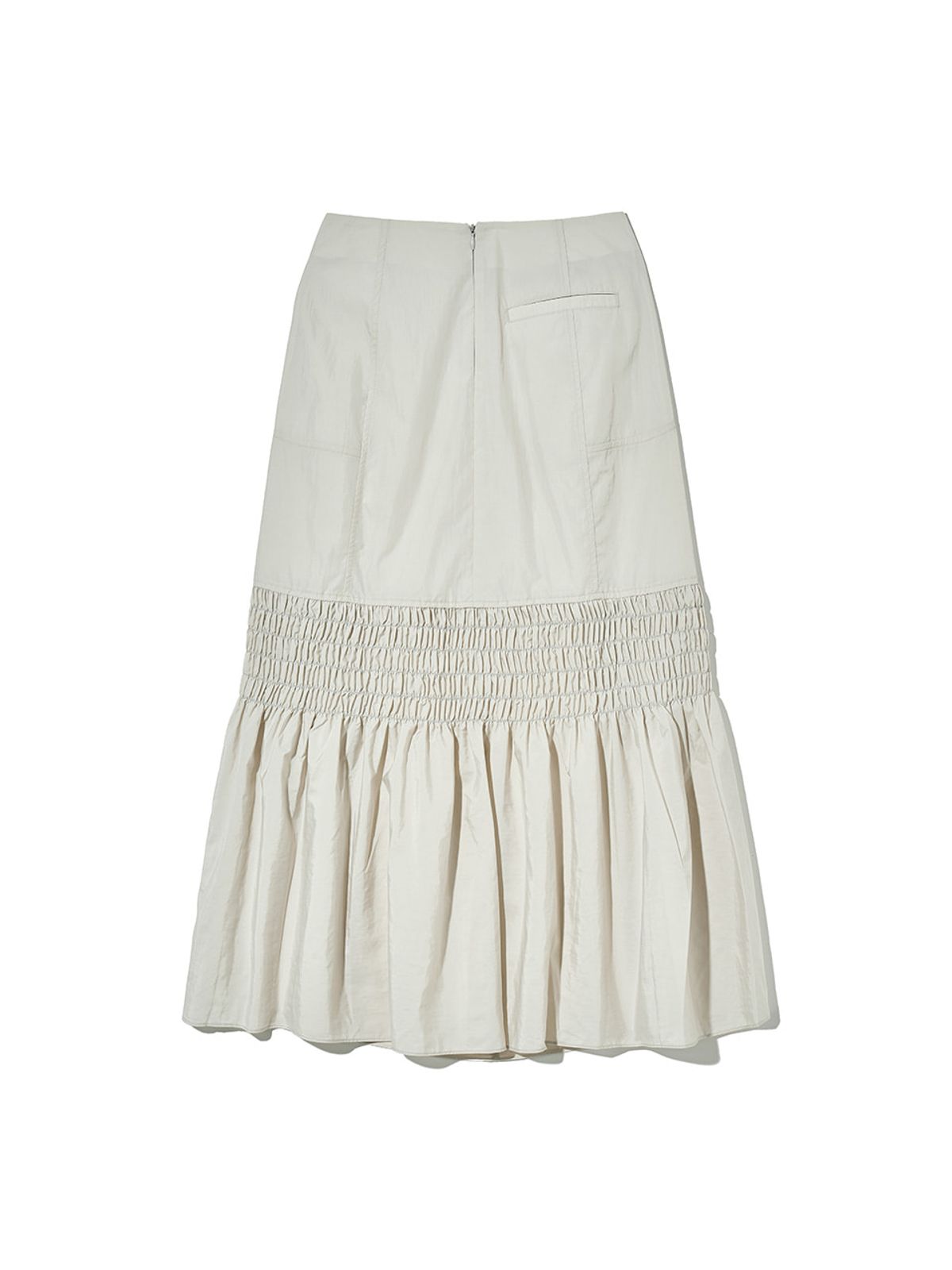 기준(KIJUN) Smocked Mermaid Skirt Light Grey