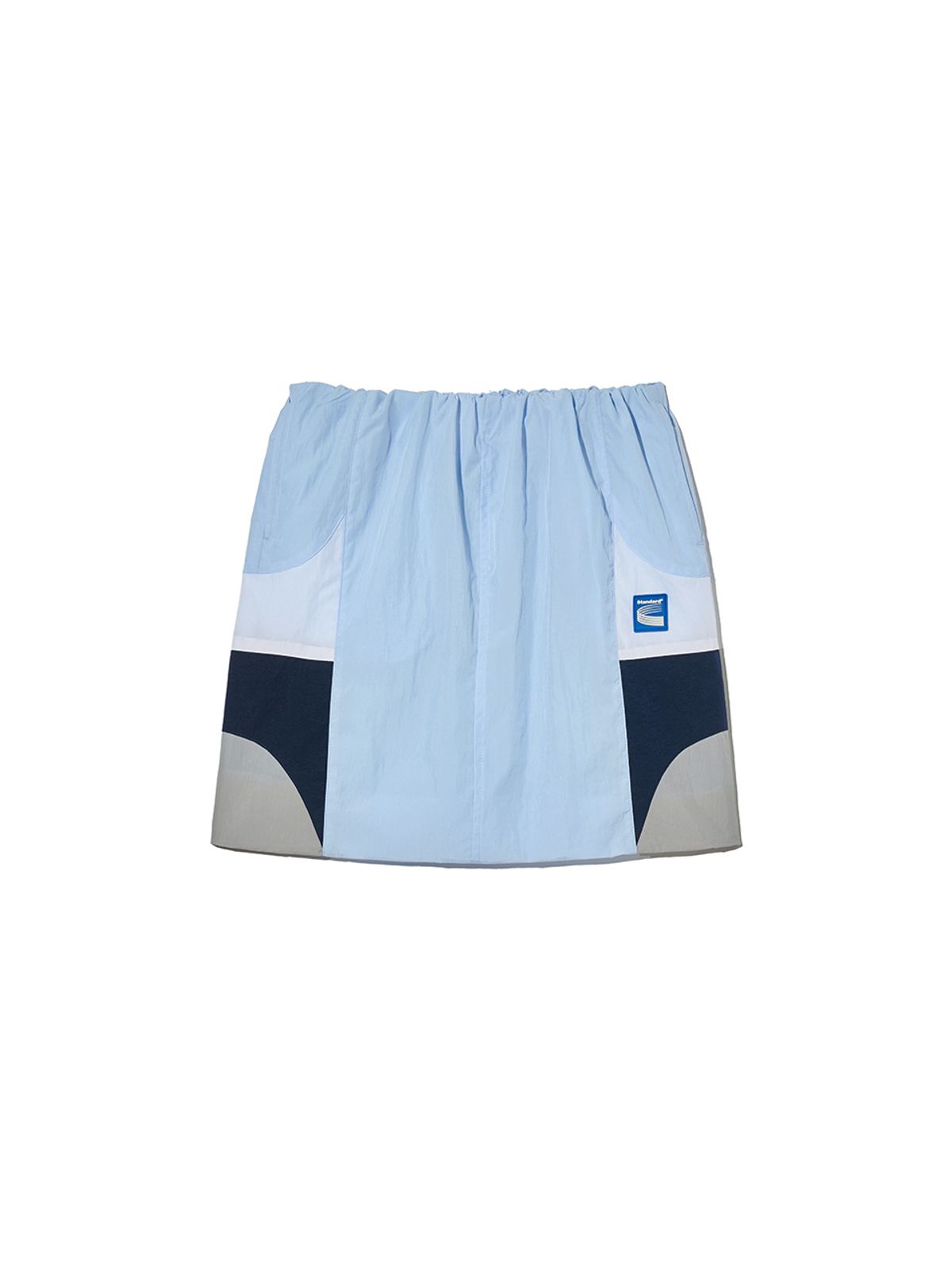 기준(KIJUN) Paneled Mini Skirt Sky Blue