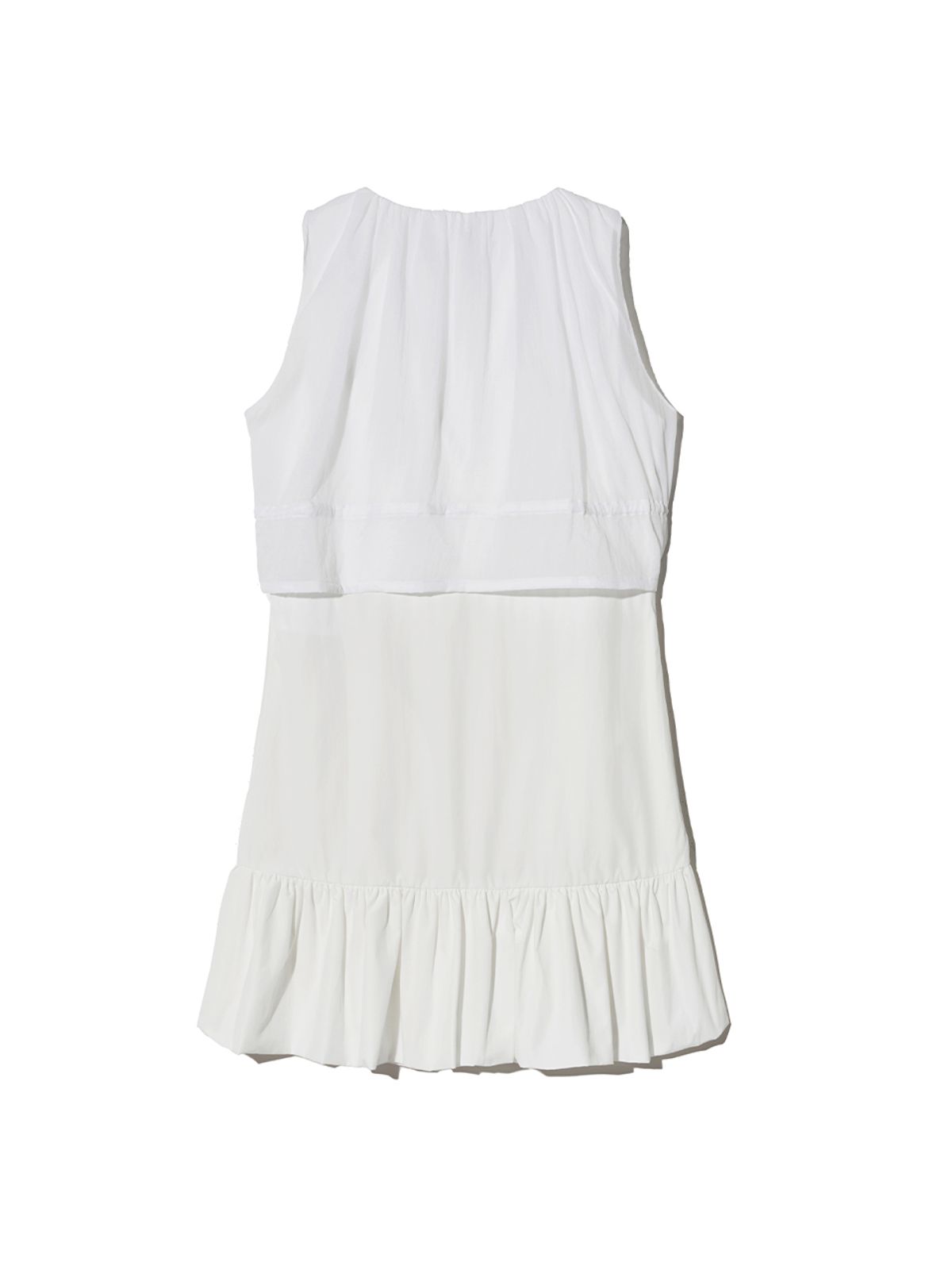 기준(KIJUN) Sheer Layered Mini Dress Off-White