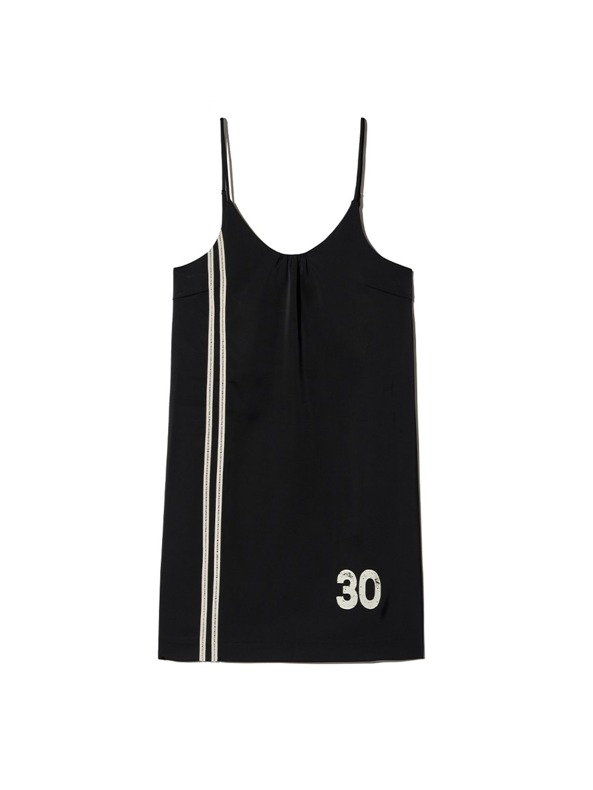 기준(KIJUN) Line Satin Mini Dress Black