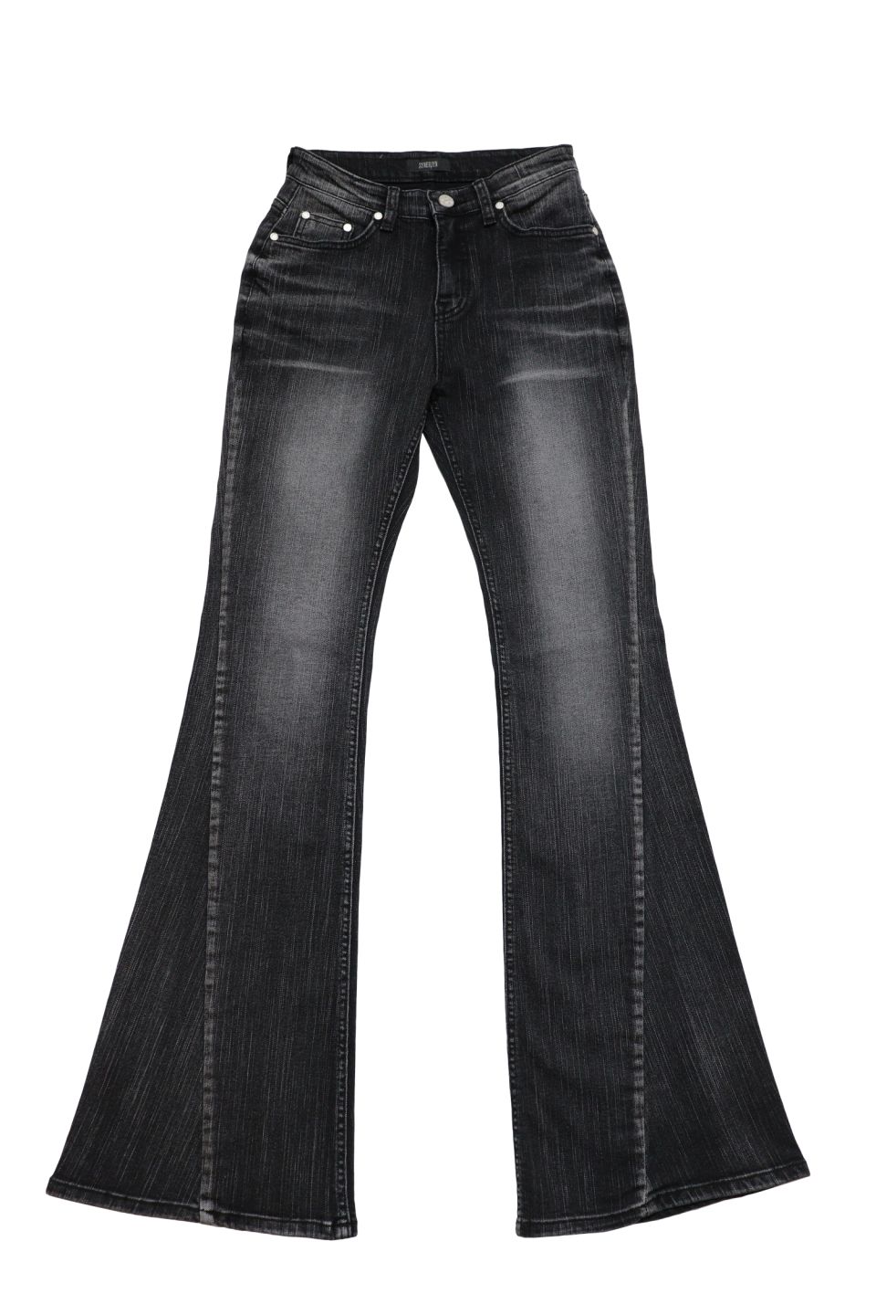 MUSINSA | SYNERJYN SLUB CAT WASHING DENIM PANTS BLACK