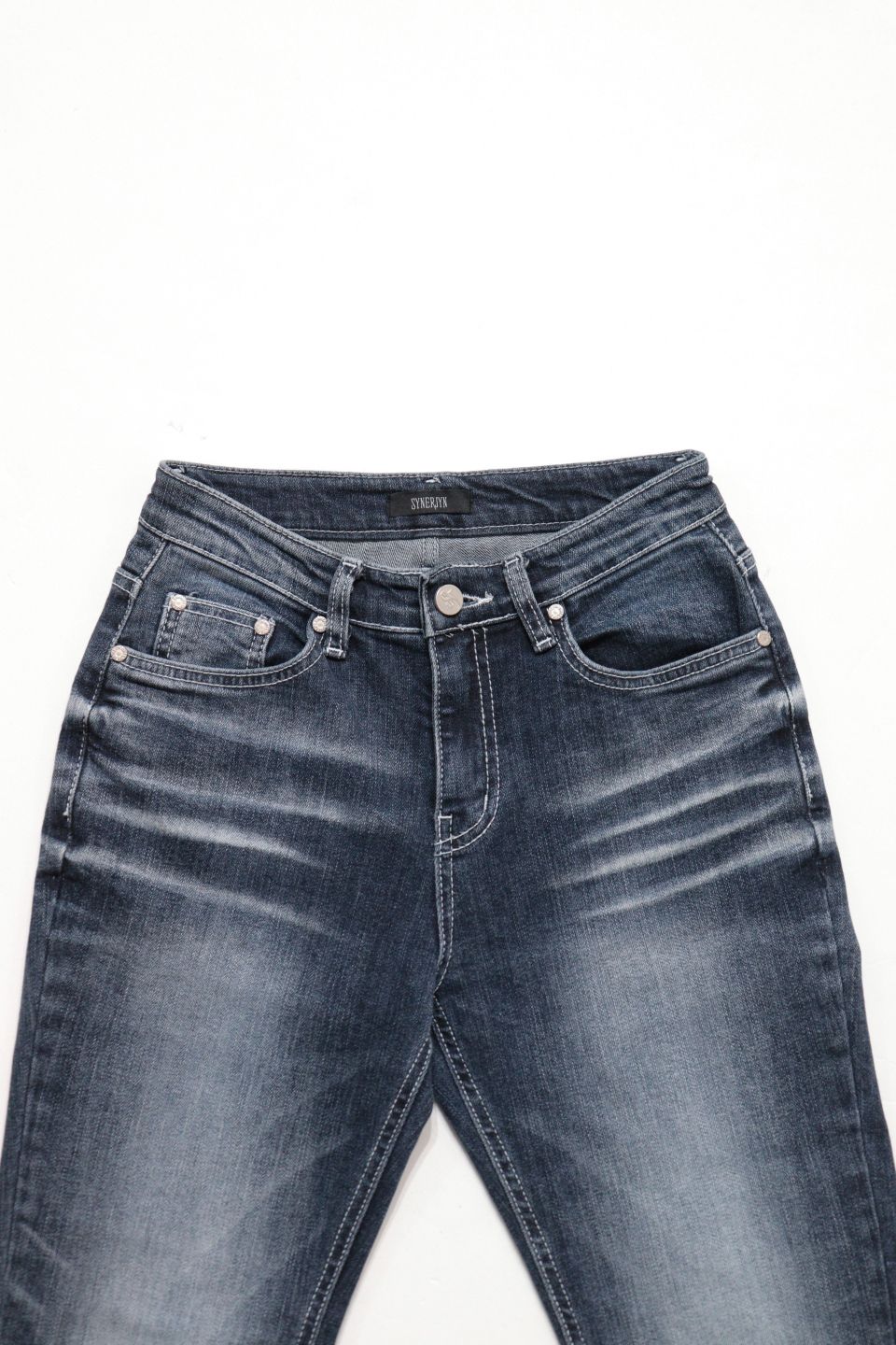 MUSINSA公式 | SYNERJYN BRUSH CAT WASHING DENIM PANTS BLUE