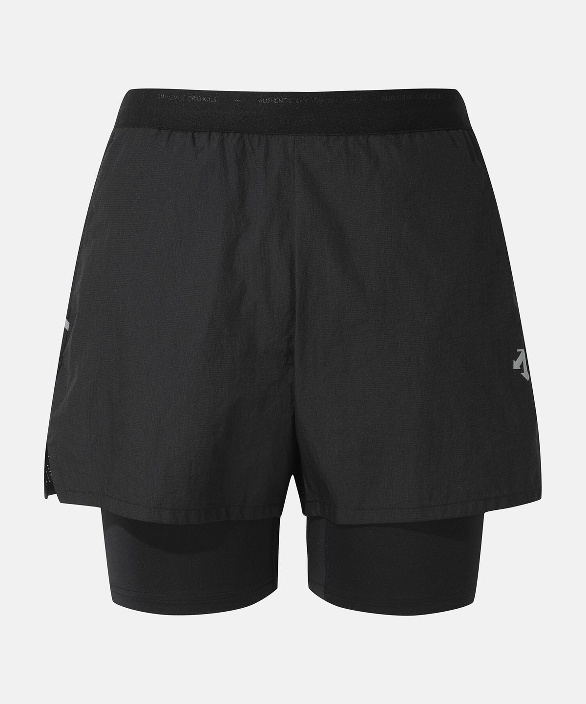 데상트(DESCENTE) 러닝 3인치 투인원 쇼츠 블랙(SQ123RHP39)