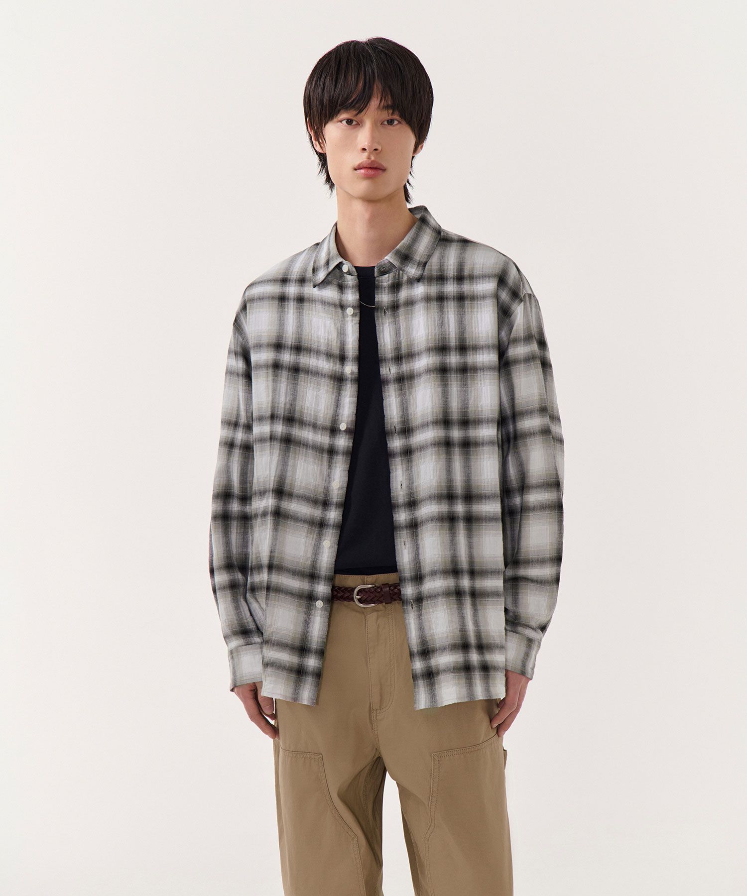 MUSINSA公式 | MUSINSA STANDARD Relaxed Crinkle Ombre Check