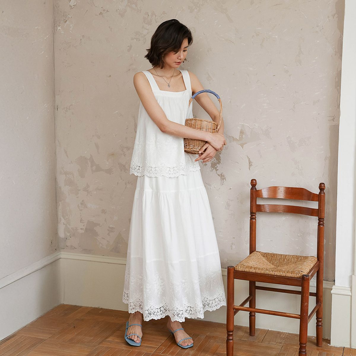 랭썬(LANGSON) LS_Pure cotton A-line skirt