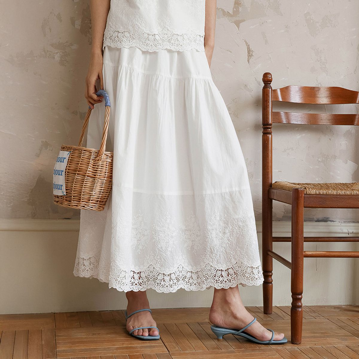 랭썬(LANGSON) LS_Pure cotton A-line skirt