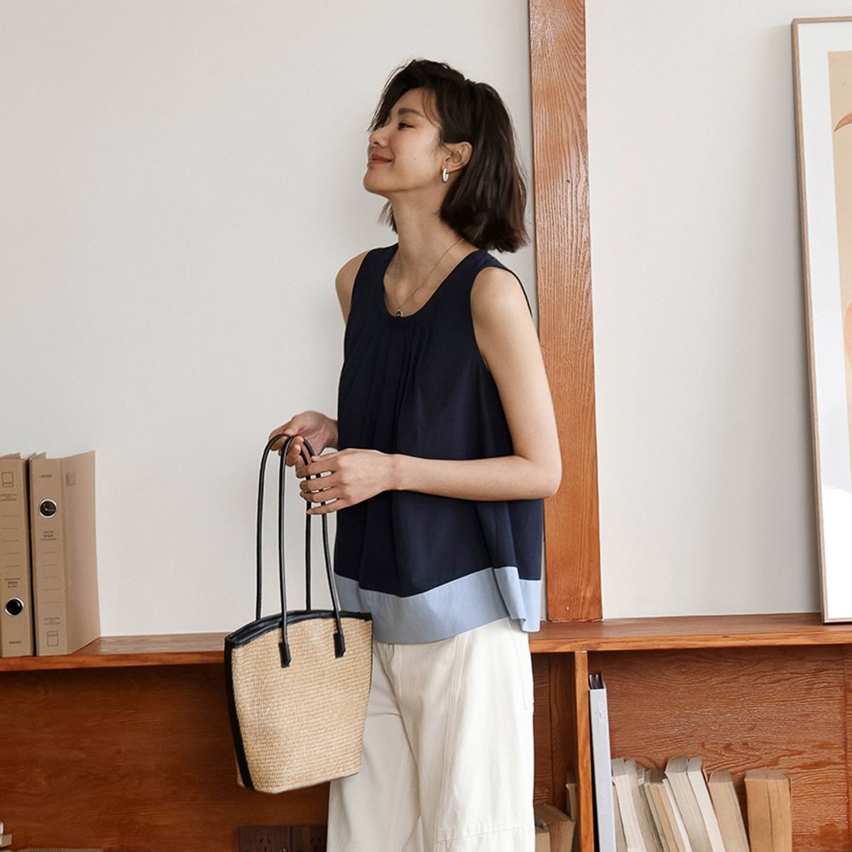 랭썬(LANGSON) LS_Contrast color bottoming top