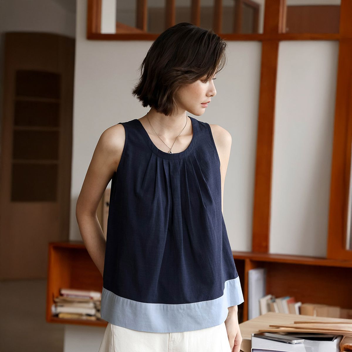 랭썬(LANGSON) LS_Contrast color bottoming top
