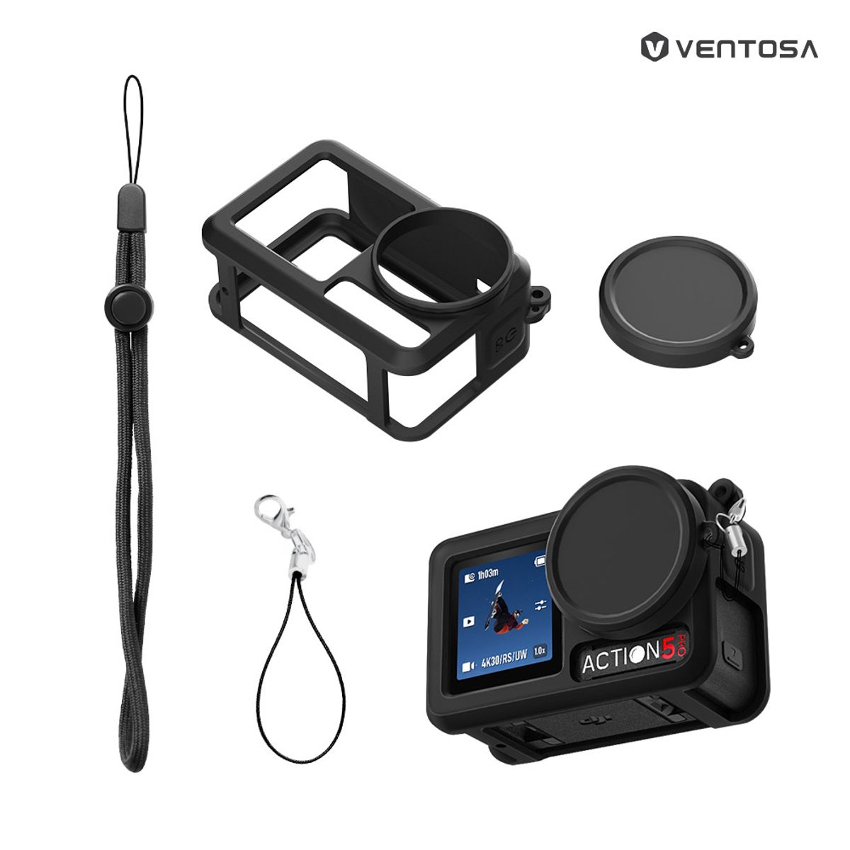 벤토사(VENTOSA) DJI 오즈모 액션5 4 보호 슬리브 실리콘 케이스