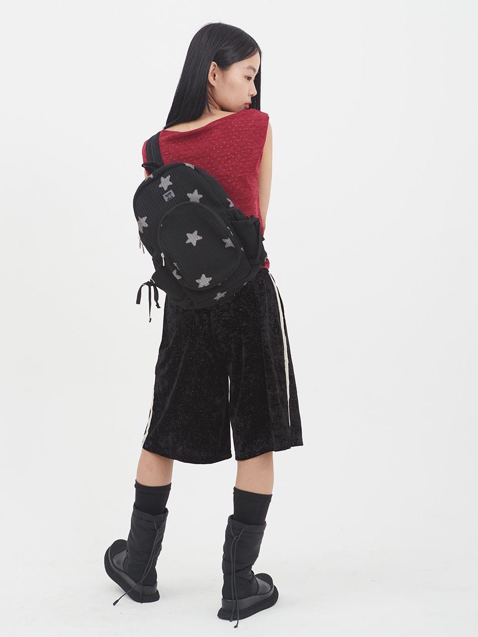 MUSINSA公式 | MUWM Nest Sling Backpack (Black Star)