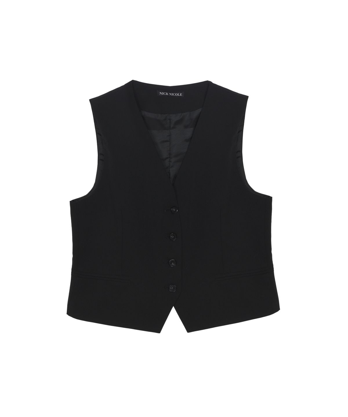 닉앤니콜(NICK&NICOLE) CLASSIC BUCKLE POINT VEST_BLACK