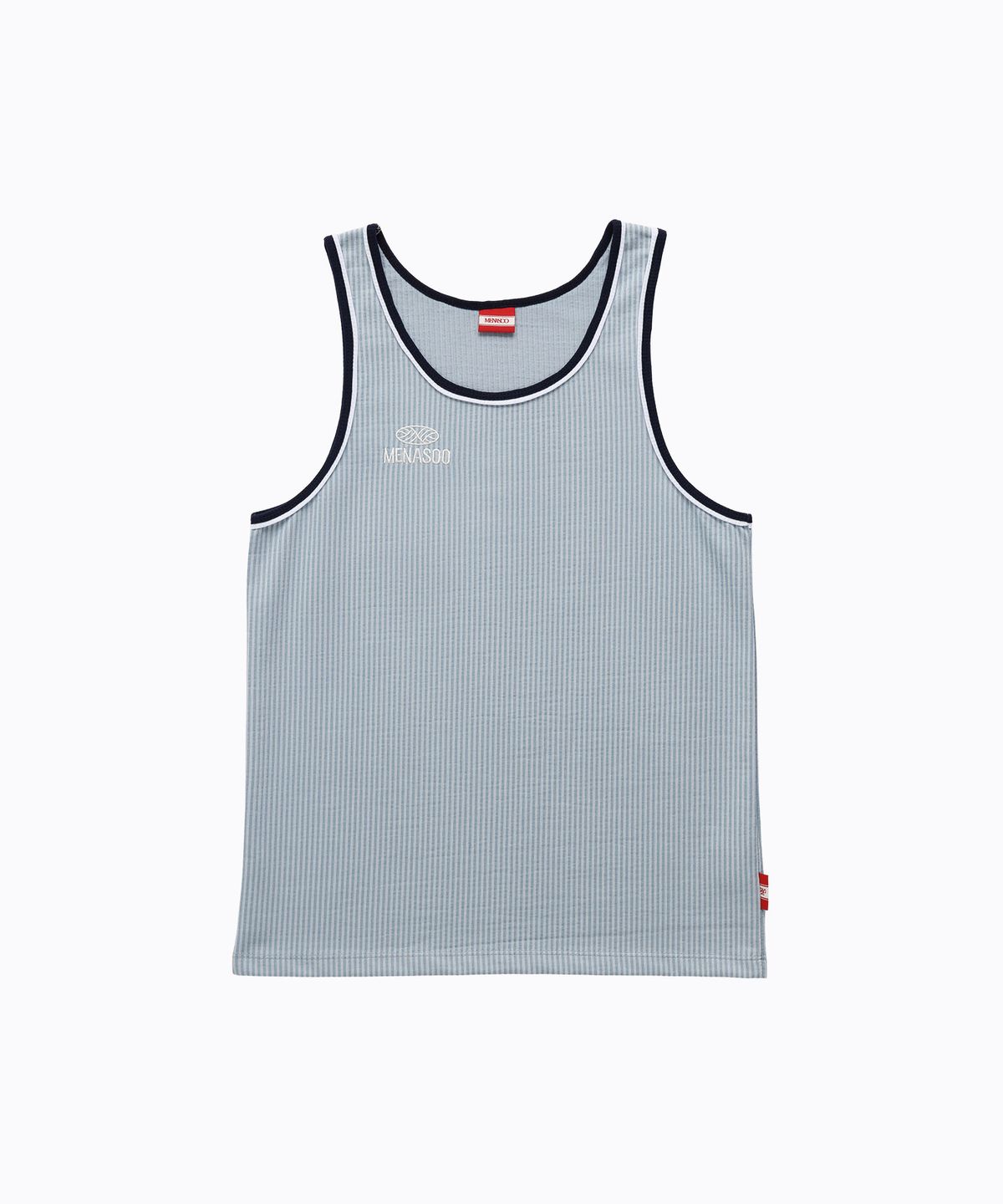 미나수(MENASOO) Stripe Double Binding Sleeveless_Skyblue