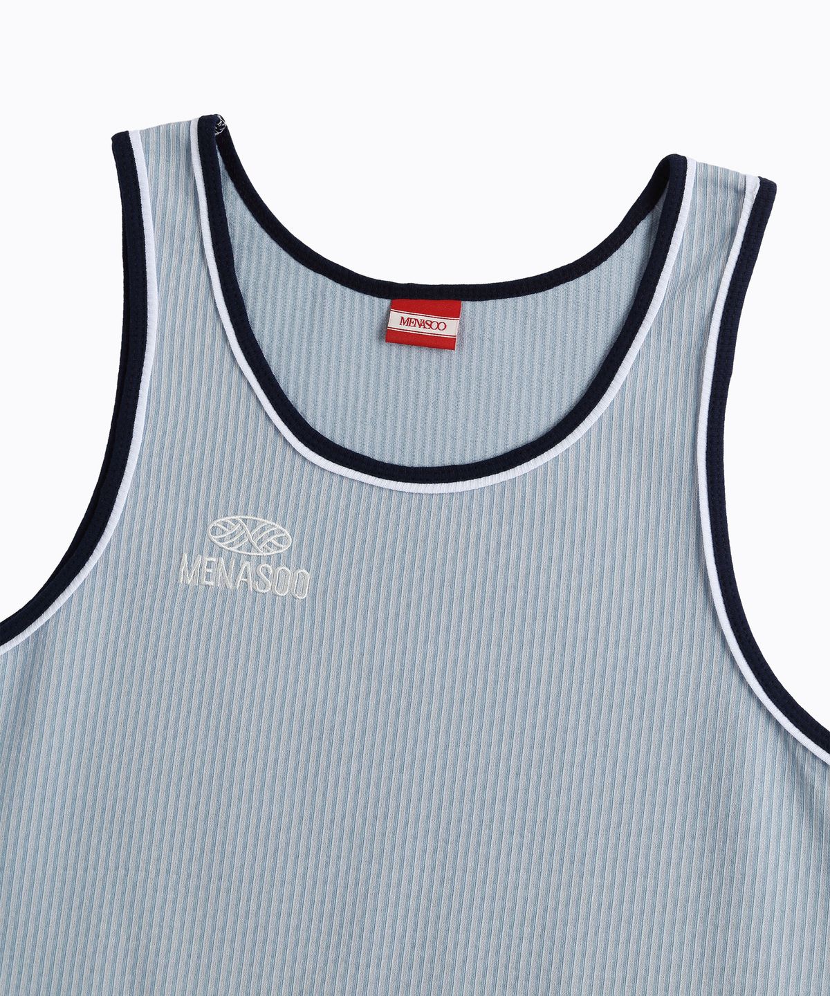 미나수(MENASOO) Stripe Double Binding Sleeveless_Skyblue