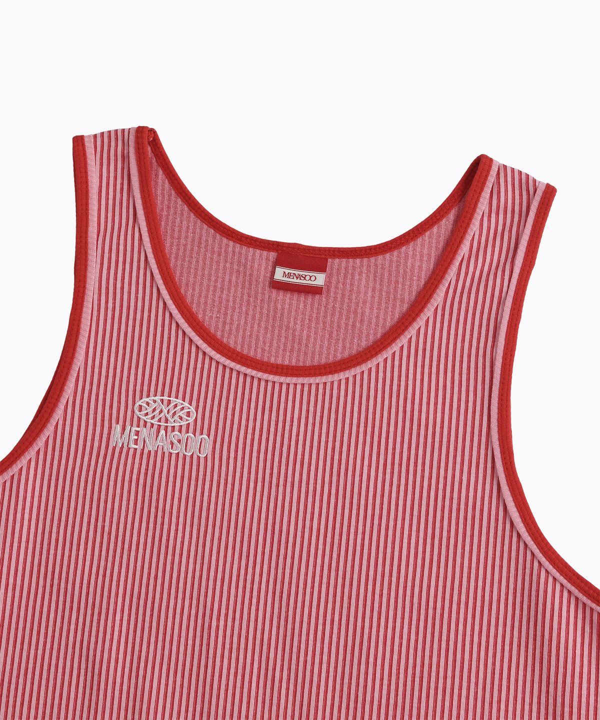 미나수(MENASOO) Stripe Double Binding Sleeveless_Pink