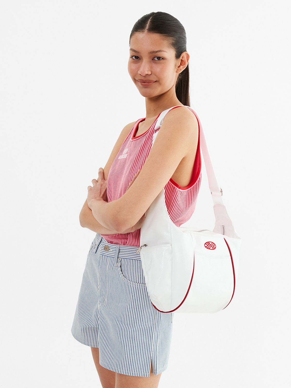 미나수(MENASOO) Stripe Double Binding Sleeveless_Pink