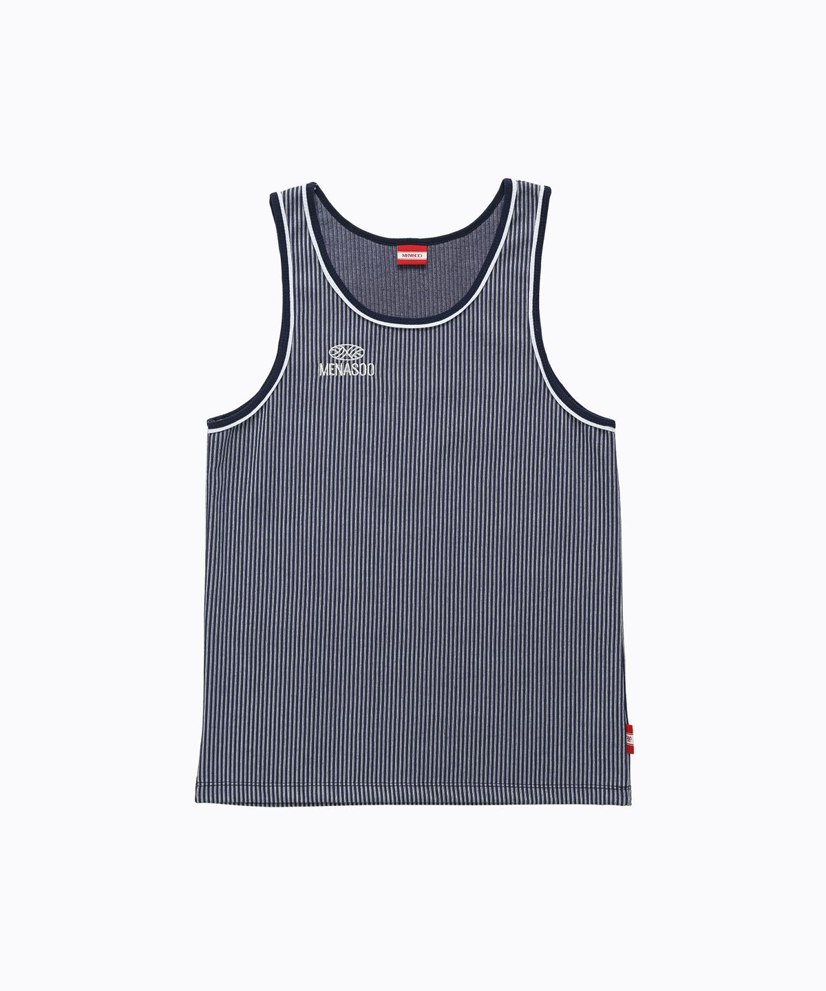 미나수(MENASOO) Stripe Double Binding Sleeveless_Navy