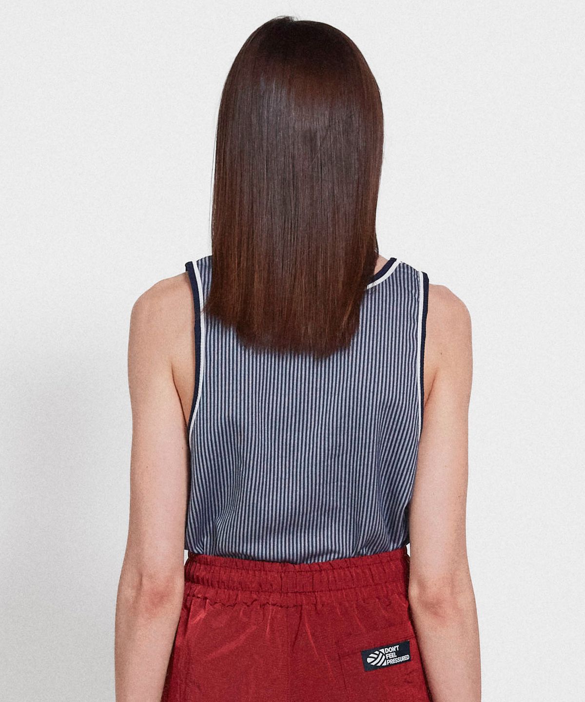 미나수(MENASOO) Stripe Double Binding Sleeveless_Navy