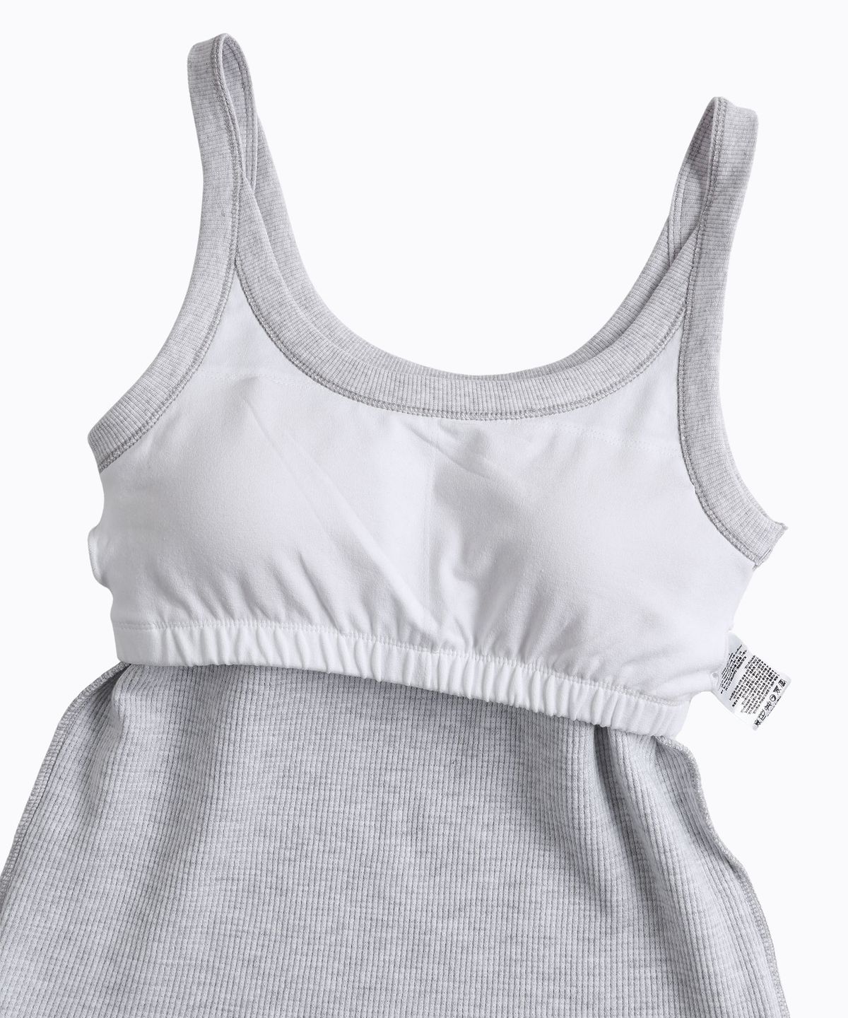 미나수(MENASOO) Track Logo Reversible Waffle Sleeveless_White Melange