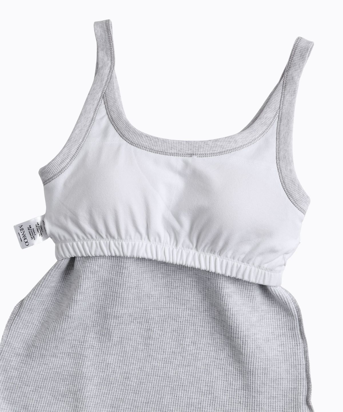 미나수(MENASOO) Track Logo Reversible Waffle Sleeveless_White Melange