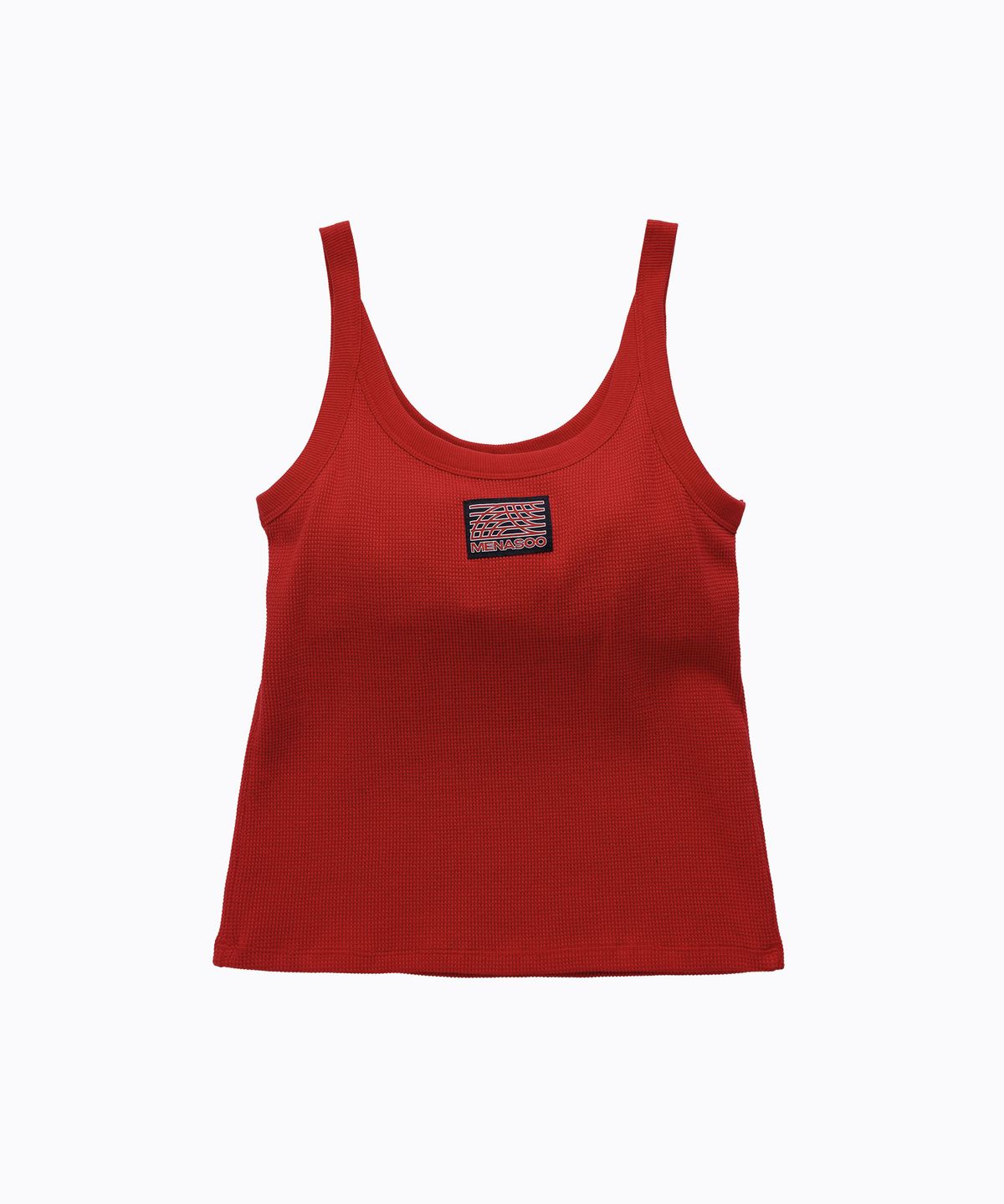 미나수(MENASOO) Track Logo Reversible Waffle Sleeveless_Red