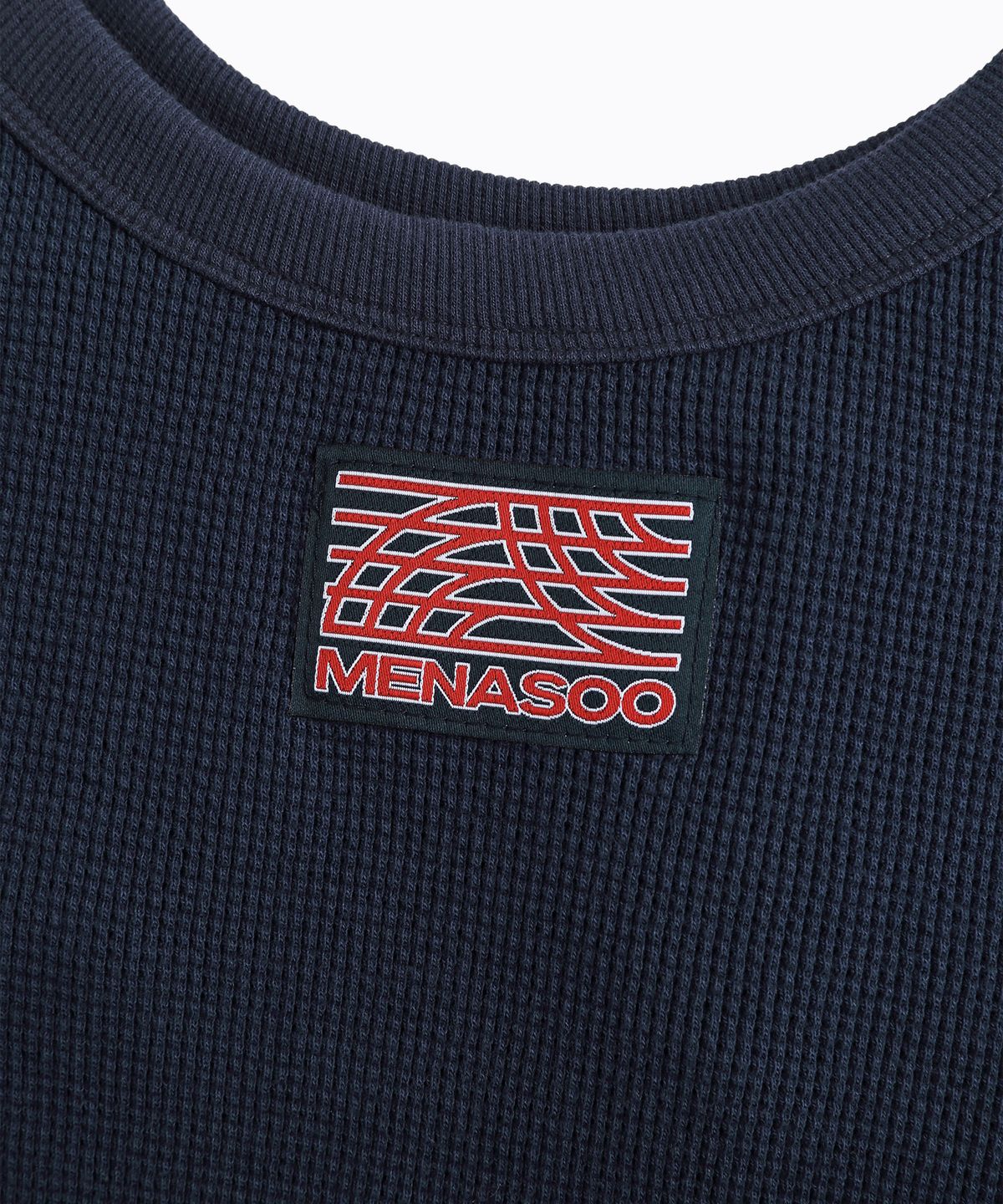 미나수(MENASOO) Track Logo Reversible Waffle Sleeveless_Navy