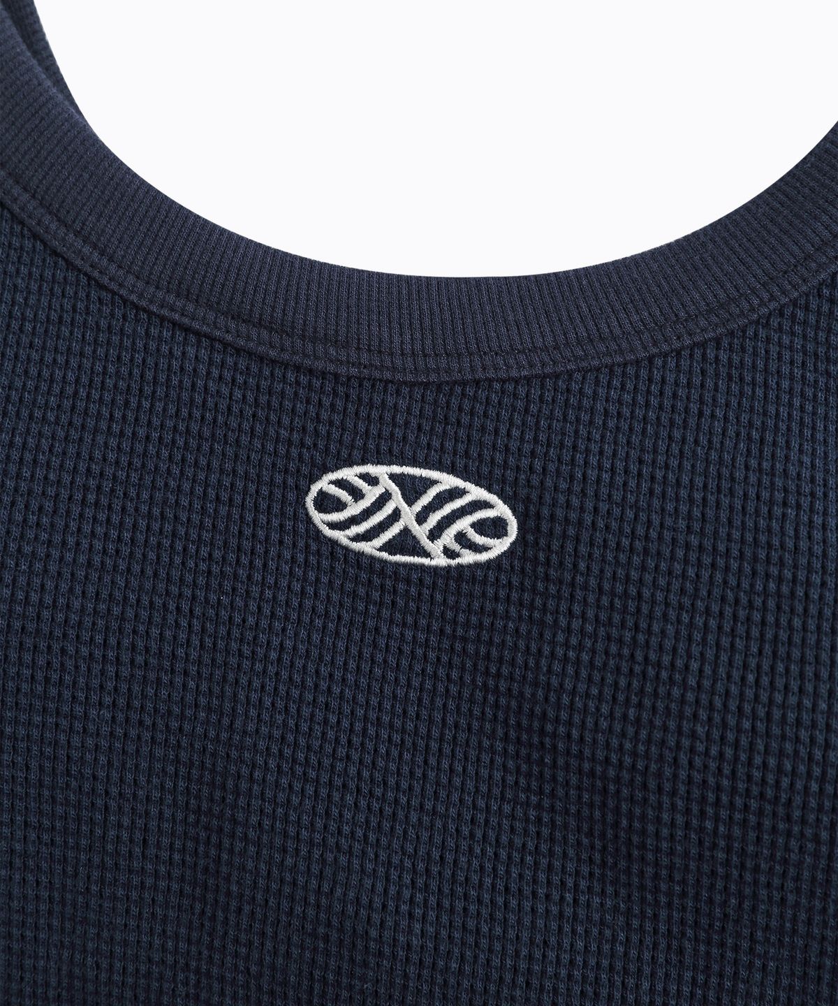 미나수(MENASOO) Track Logo Reversible Waffle Sleeveless_Navy