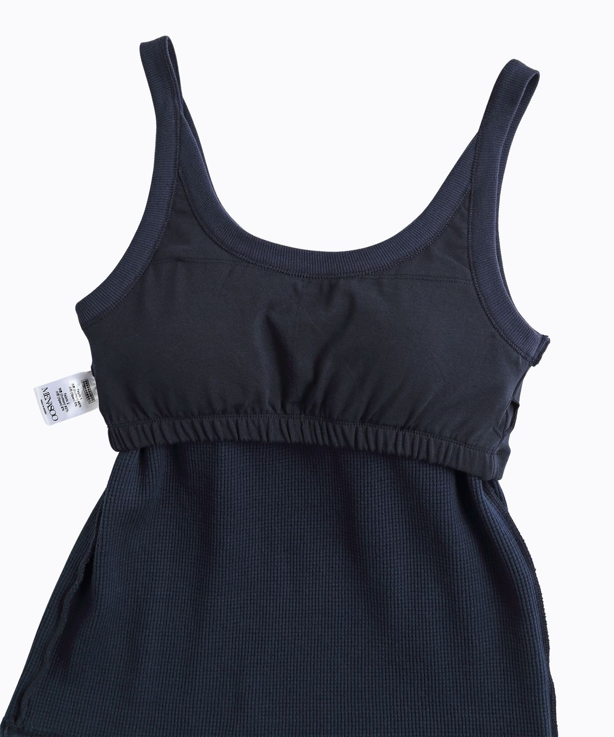 미나수(MENASOO) Track Logo Reversible Waffle Sleeveless_Navy