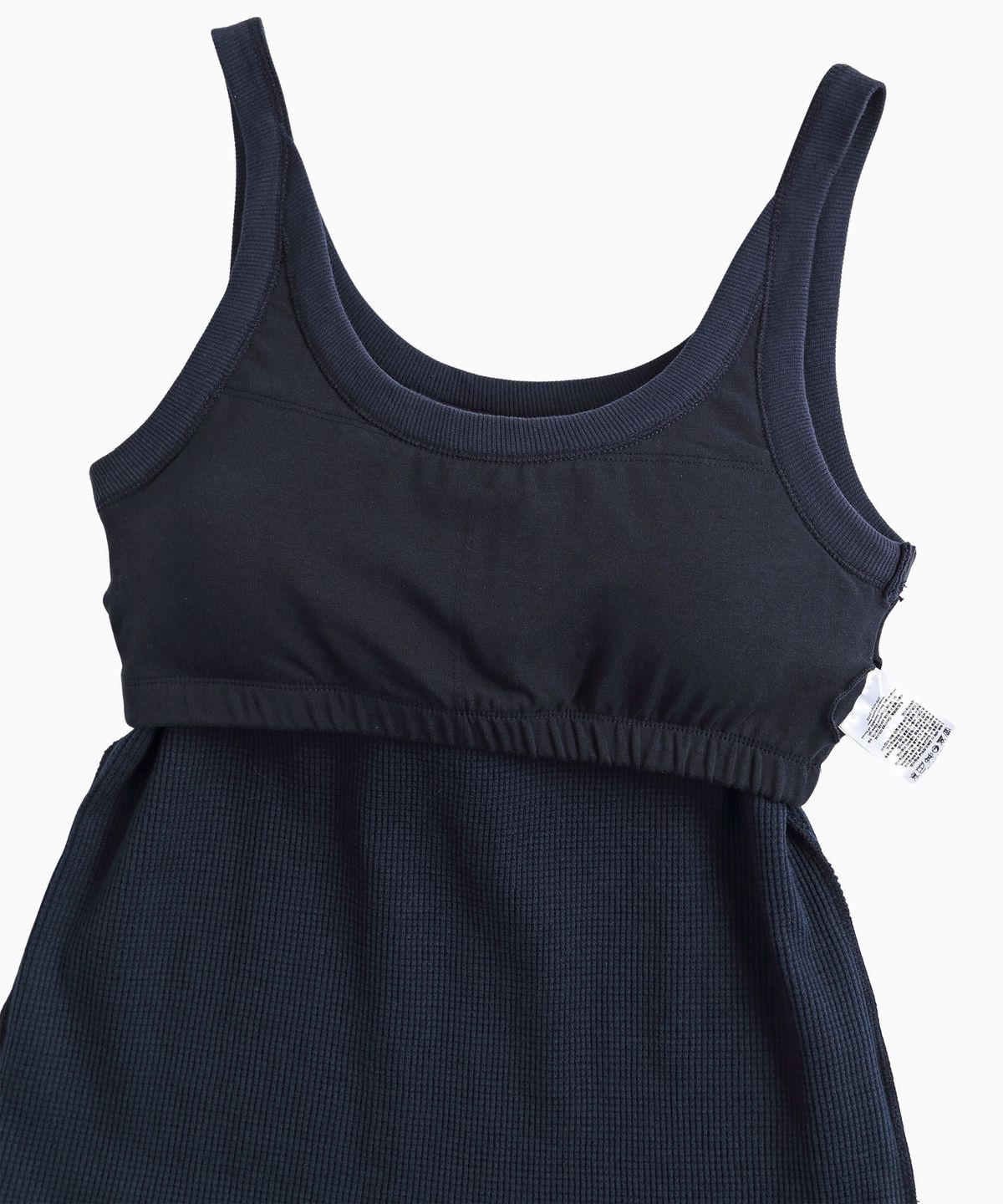 미나수(MENASOO) Track Logo Reversible Waffle Sleeveless_Navy