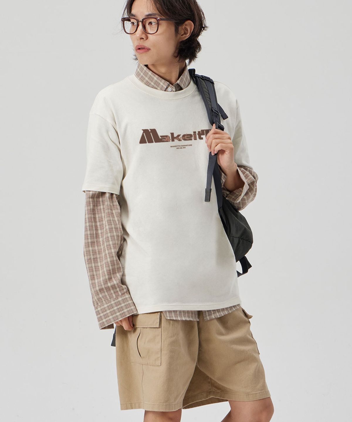 메이킷투(MAKEITTO) [BOLD LETTERING] CREW NECK TEE_CREAM